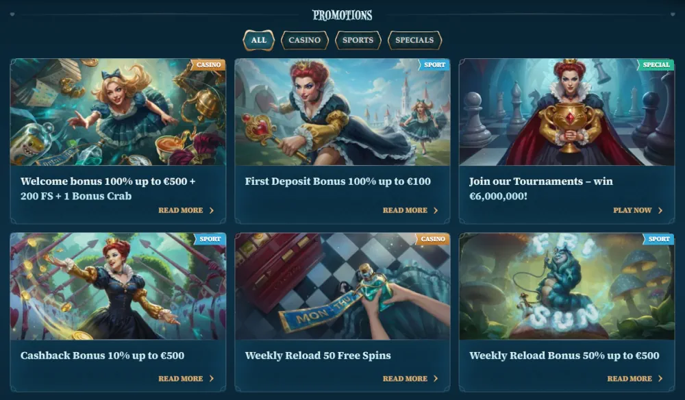 BetAlice Gamification-Suite mit einem Glücksrad und Treue-Turnieren.